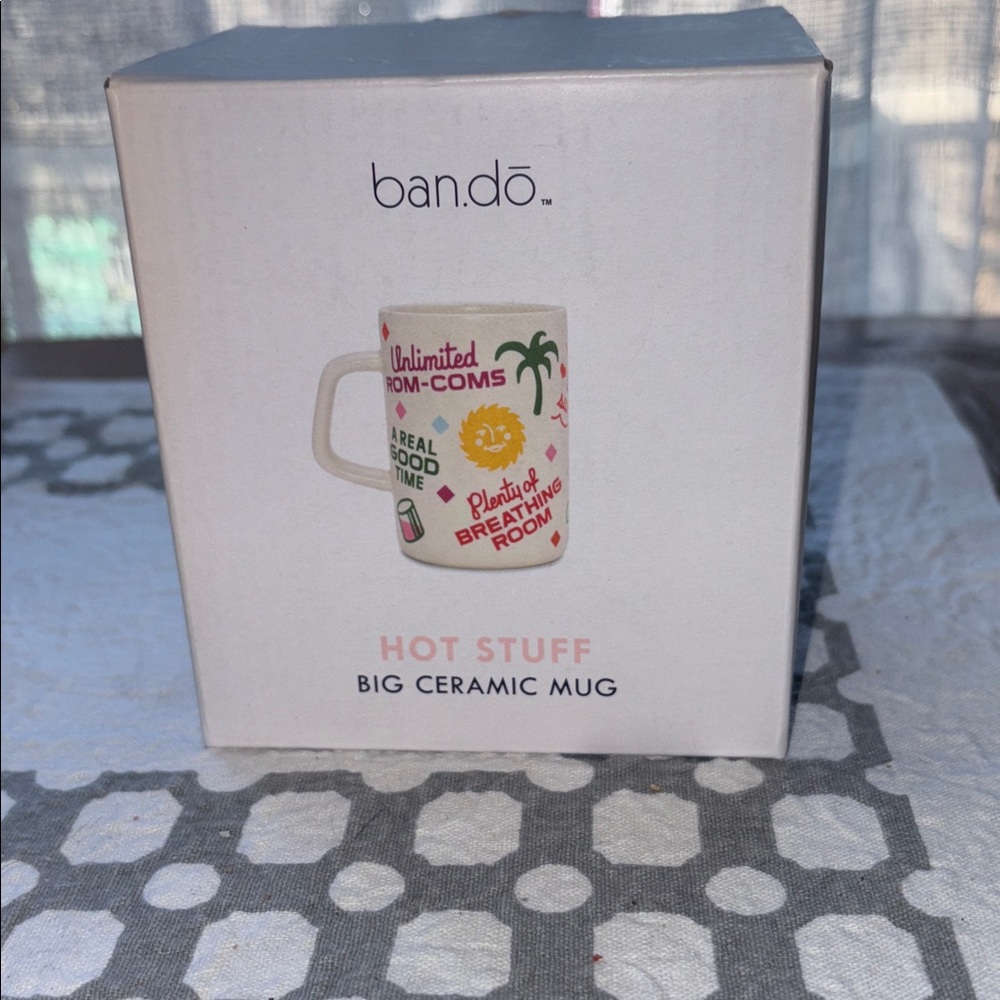 NWT.  Ban.do Hot Stuff Big Ceramic Mug with Colorful Graphics